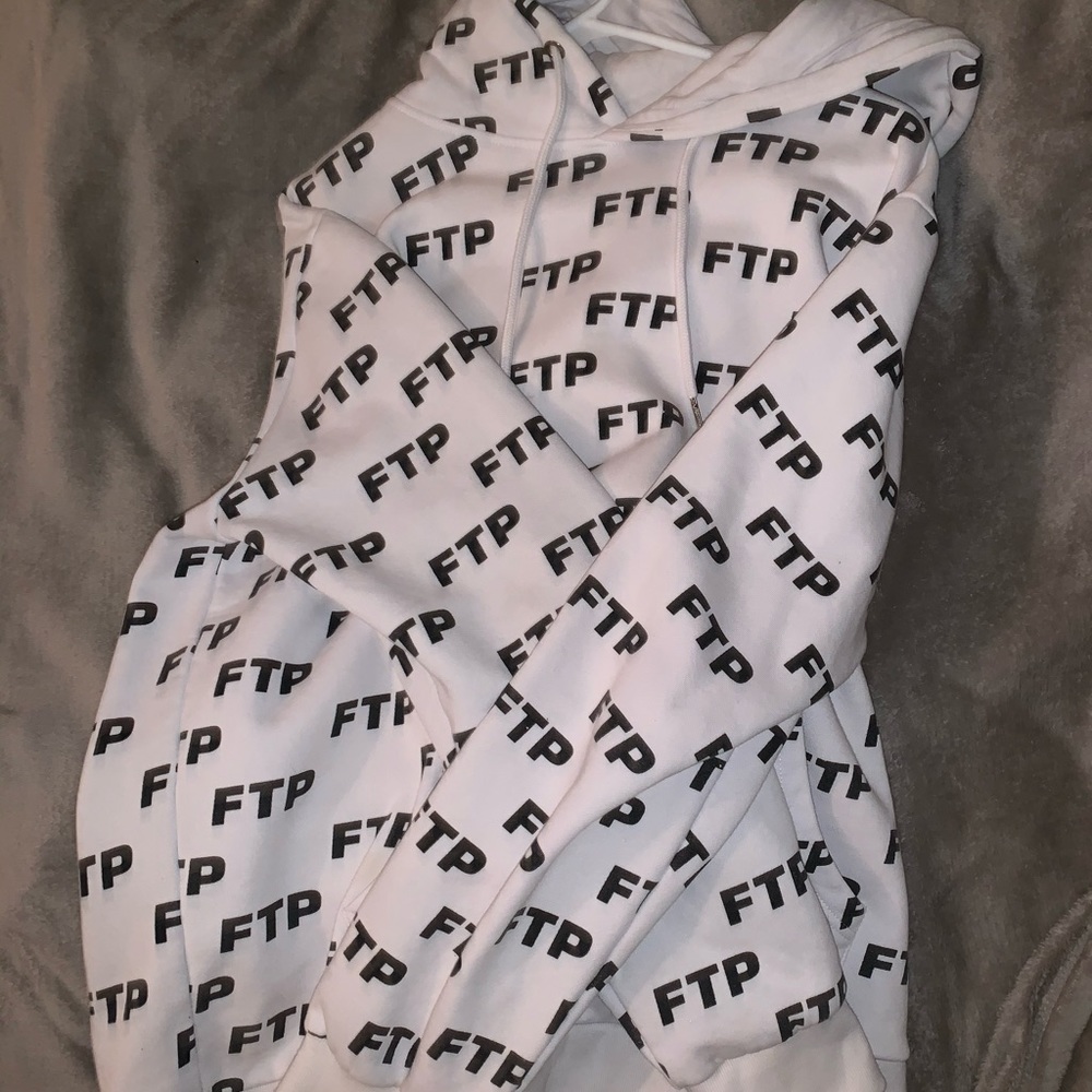FTP ALLOVER HOODIE Black On White
